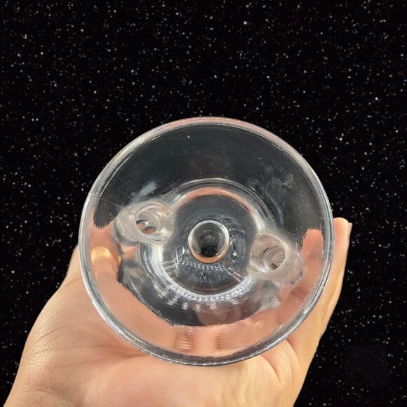 Imperial Candlewick Clear Flower Vase Ruffled Rim Etched Flowers Clear Vintage - Picture 6 of 12